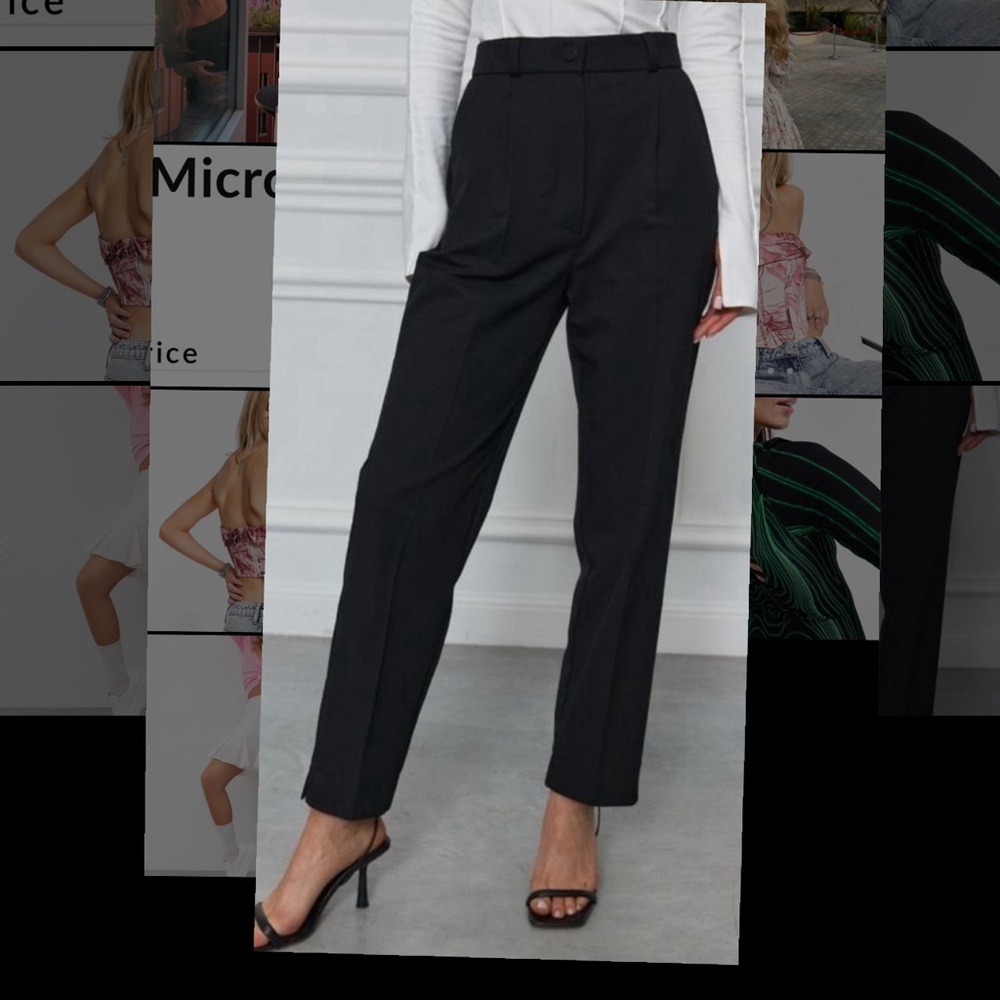 Black Tailored High-Waisted Trousers